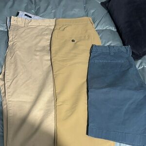 Men's Chino Pants and Shorts Set - Beige, Tan, Blue